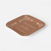 Elegante Boho Terracotta Bloemige Bruiloft  Papieren Bordje (Gebogen)