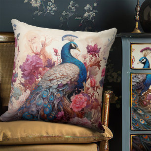 Elegante Boho Victoriaans Decoupage Peacock Kussen