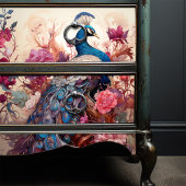 Elegante  Boho Victoriaans Decoupage Peacock Tissuepapier