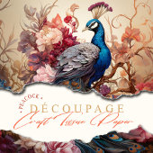Elegante  Boho Victoriaans Decoupage Peacock Tissuepapier