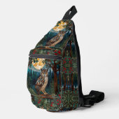 Elegante boho vlek glas uil bos sling bag (Rechterhoek)