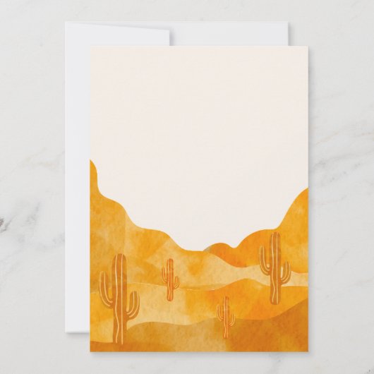 Elegante Boho Waterverf Desert Cactus Baby shower Kaart (Achterkant)
