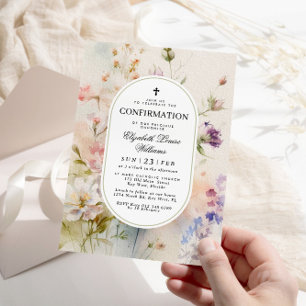 Elegante Boho Waterverf Wildflower Bevestiging Kaart