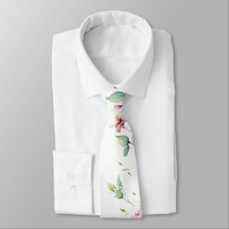 Elegante Boho Waterverf Wildflowers groen Stropdas