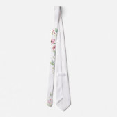 Elegante Boho Waterverf Wildflowers groen Stropdas (Achterkant)