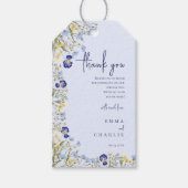 Elegante Boho wildflower Botanische Script bruilof Cadeaulabel (Voorkant)