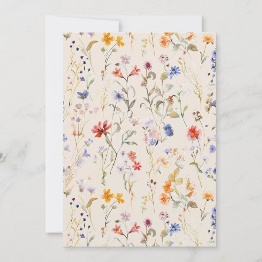 Elegante Boho wildflower bruiloft uitnodiging (Achterkant)