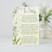 Elegante Boho Wildflower Garden bruiloft details Informatiekaartje (Staand voorkant)