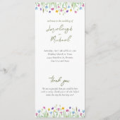 Elegante boho wildflower Script Wedding Programma (Voorkant)