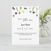 Elegante Boho Wildflower White Save-the-Date Kaart (Staand voorkant)