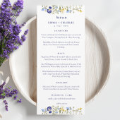 Elegante Boho wildflowers Script Wedding Menu