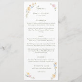 Elegante Boho wildflowers Script Wedding Menu (Voorkant)