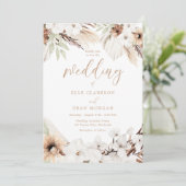 Elegante Boho Witte Bloemige Bruiloft Voor Alle Se Kaart (Staand voorkant)