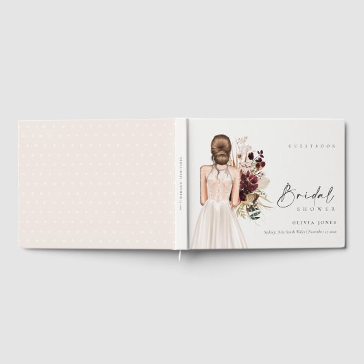 Elegante Boho witte trouwjurk bruidsdouche Gastenboek (Volledig)