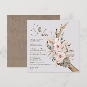 Elegante Boho Woodland Baby Shower Uitnodiging – W