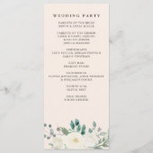 Elegante Boho Zomer Lente Ivoor Bloemen Bruiloft Programma (Achterkant)