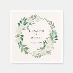 Elegante Boho Zomer Lente Ivoor Bloemen Bruiloft Servet