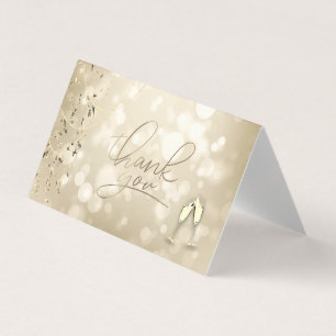 Elegante Bokeh, Confetti Wijnglazen Huwelijk Visitekaartjes