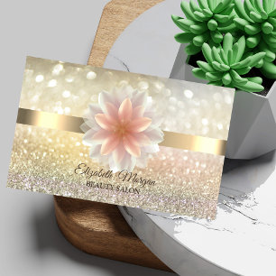 Elegante Bokeh Goud, Lotusbloem Yoga Reiki Zakelij Visitekaartje