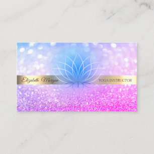 Elegante Bokeh Gouden Streep Lotus Yoga-instructeu Visitekaartje