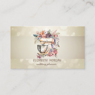 Elegante Bokeh, Streep, Bloemige Mixer Visitekaartje
