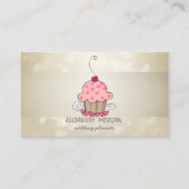 Elegante Bokeh, Streep, Cupcake Visitekaartje (Voorkant)