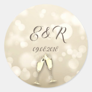 Elegante Bokeh Wijn Glazen Ronde Sticker