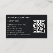 Elegante Bold Lash Tech QR-code Visitekaartje (Achterkant)