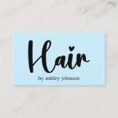 Elegante Bold Light Blue Hair Salon Visitekaartje (Voorkant)