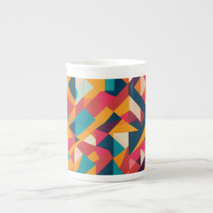 Elegante Bone China Mok met minimalistische geomet