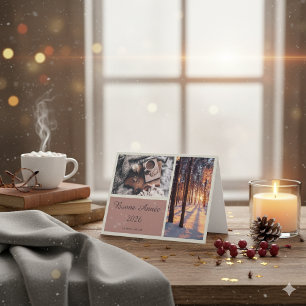 Elegante Bonne Année 2026 Vouwkaart Feestdagen Kaart