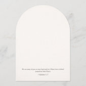 Elegante Boog Aquarel Katholieke Doop Kaart (Achterkant)
