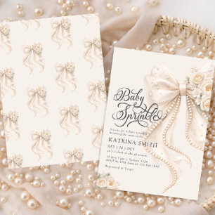 Elegante Boog Baby Sprinkle Bloem Meisje Baby Show Kaart