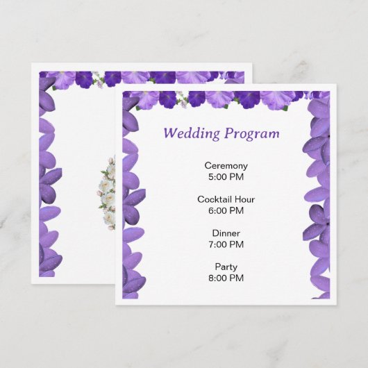 Elegante Boog Bloem Huwelijksprogramma | Acryl Programma (Voorkant / Achterkant)