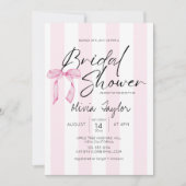 Elegante Boog Bruidsfeest Roze streep Kaart (Voorkant)