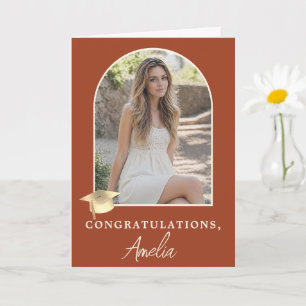 Elegante boog foto afstudeer felicitaties  kaart