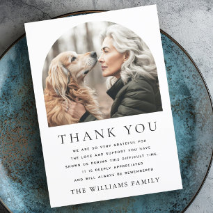 Elegante boog foto begrafenissympathie bedankkaart