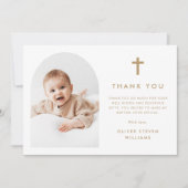 Elegante boog foto doop bedankkaart (Voorkant)