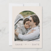 Elegante boog foto moderne bruiloft save the date (Voorkant)