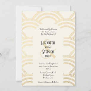 Elegante Boog Gatsby Art Deco Jaren '20 Ivoorkleur Kaart