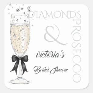 Elegante Boog Glas Bruidsdouche Vierkante Sticker