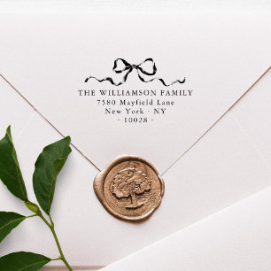 Elegante Boog Kerstmis Familie Retouradres Rubberstempel
