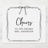 Elegante Boog Persoonlijke Proost Bruidsfeest Sparkling Wijnetiket (Enkel label)