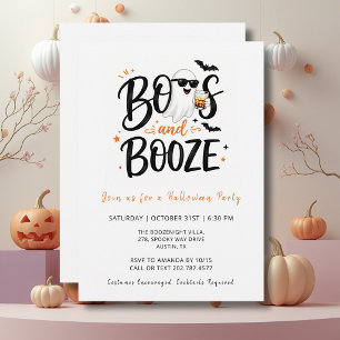 Elegante Boos & Booze Geesten Halloween Feest Kaart