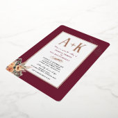 Elégante bordeaux floral 5" x 7" Invitation à huil (Rotation)