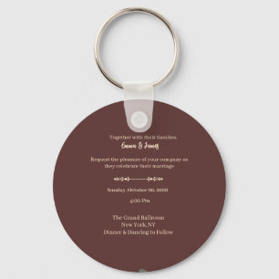 Elegante bordeaux luxe trouwuitnodiging sleutelhanger