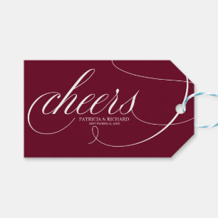 Elegante bordeaux marsala proost wijnfles labels cadeaulabel