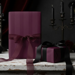 Elegante bordeaux op bordeaux dikke strepen cadeaupapier