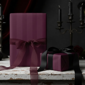 Elegante bordeaux op bordeaux dikke strepen cadeaupapier