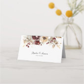 Elegante bordeaux pioenen plaats kaarten (Achterkant)